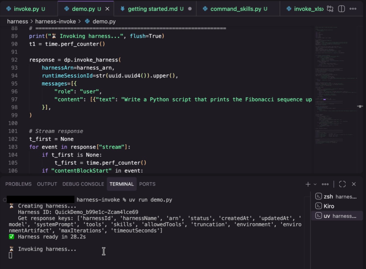 Managed Harness invoke 데모